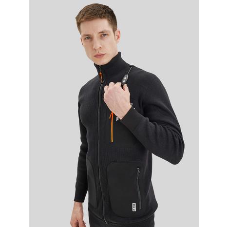 WOOLTRUCK PRO HYBRID T-500  Толстовка для активного отдыха мужская инфракрасным обогревом цвет: Черный с оранжевым